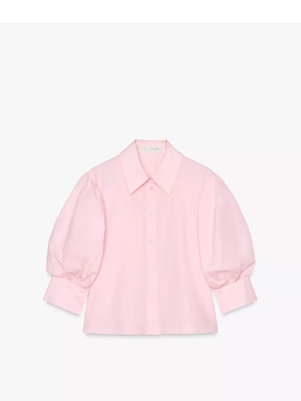 Zara Pale Pink Puff Sleeve Button-Front Blouse